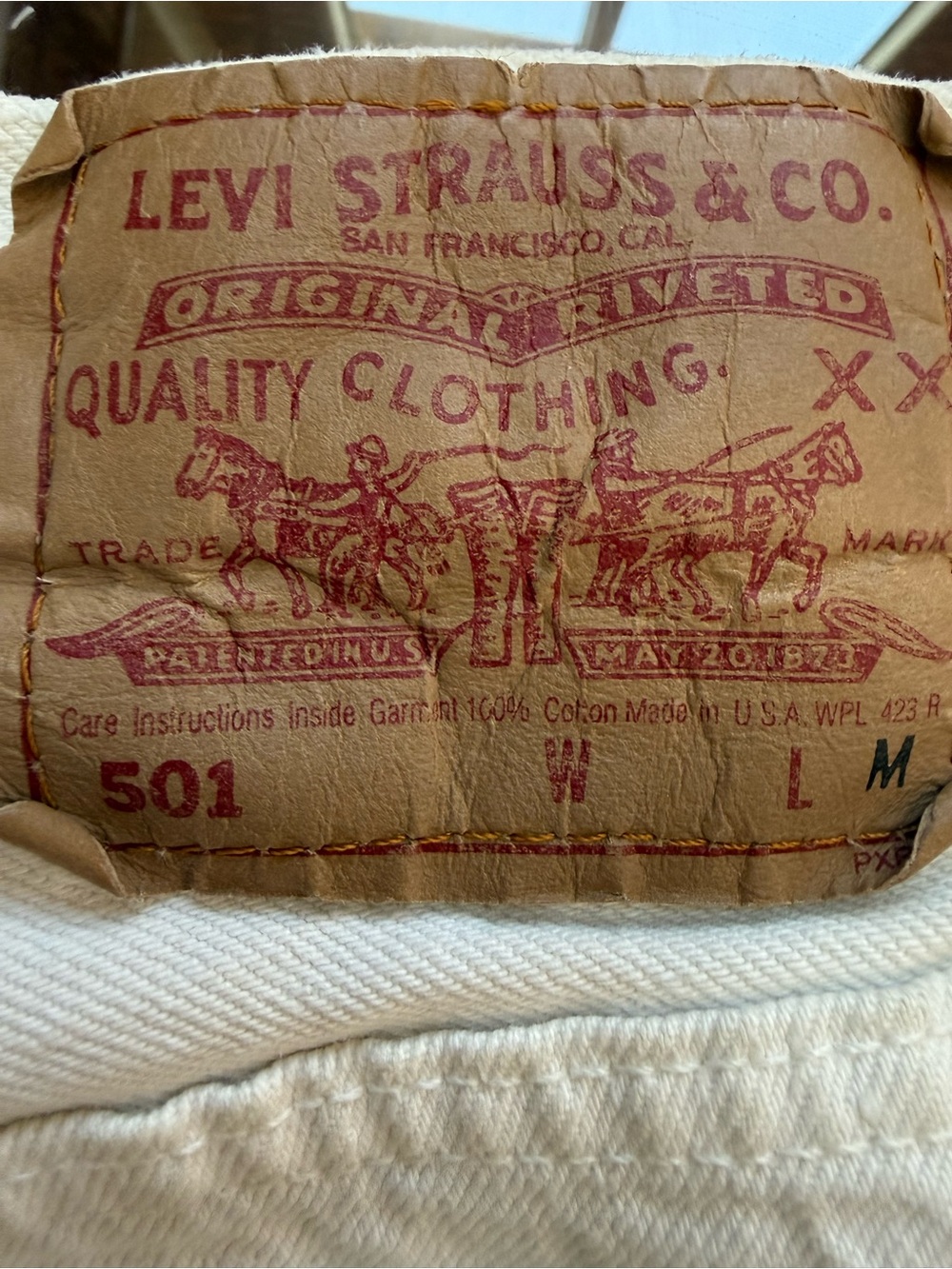 Vintage 80s 90s Levi’s 501 White Cut Off Shorts USA Made Button Fly 30W - Picture 11 of 11
